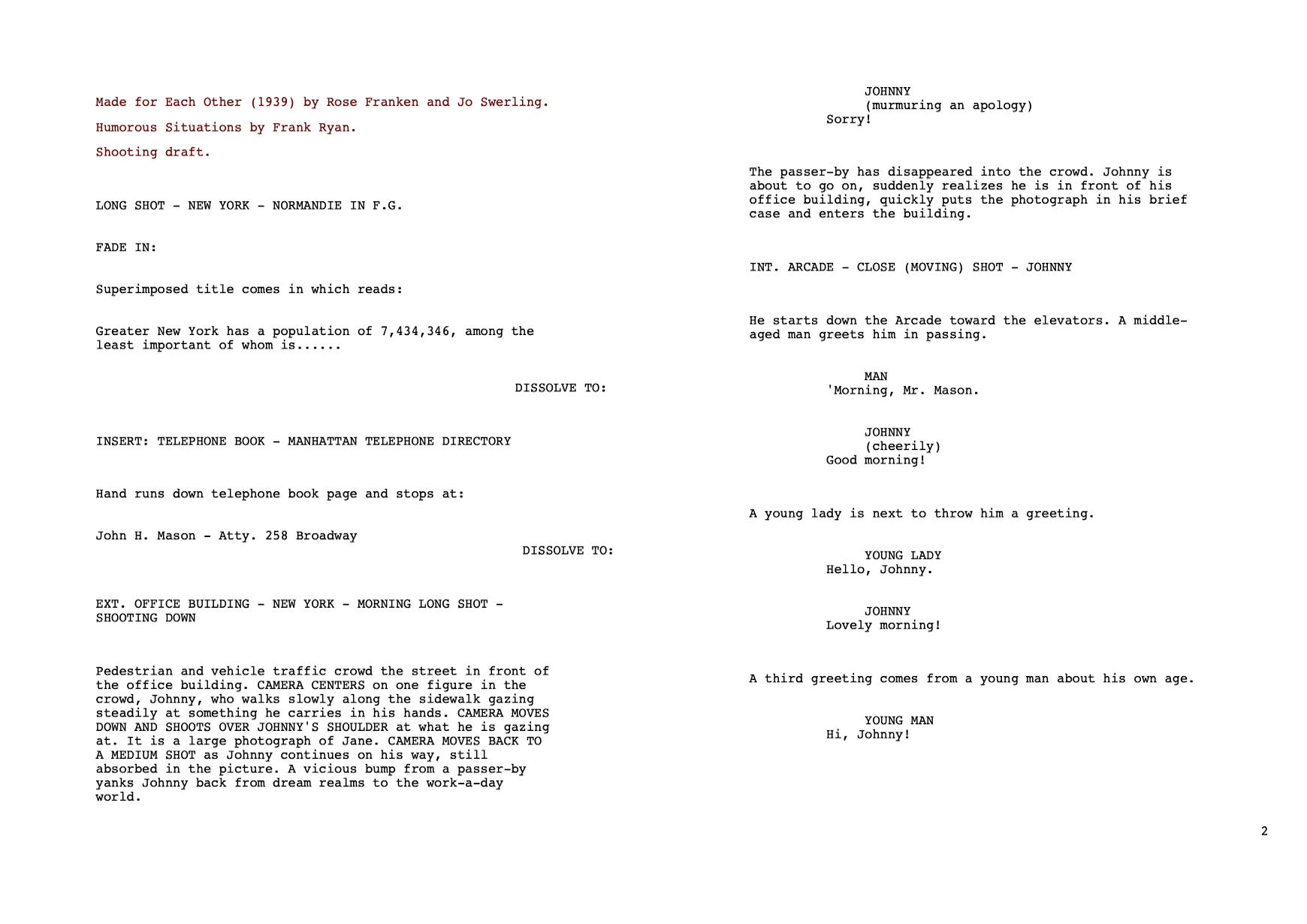 Filmscript - Ulysses Styles & Themes