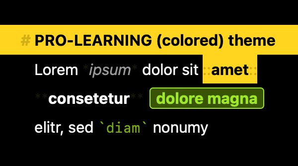 Editor Theme “PRO-LEARNING (colored) theme“ by Ladislav Miko