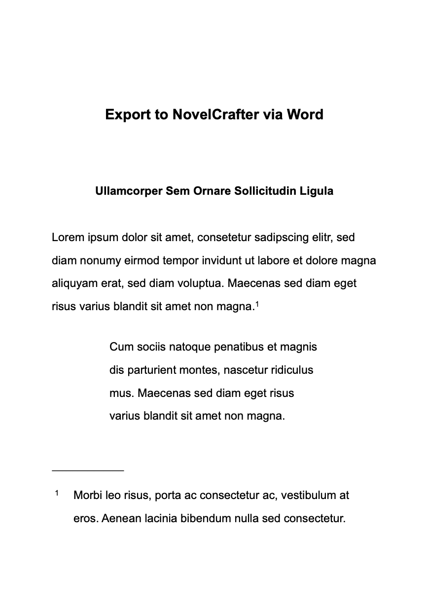 Export to NovelCrafter via Word Preview 1