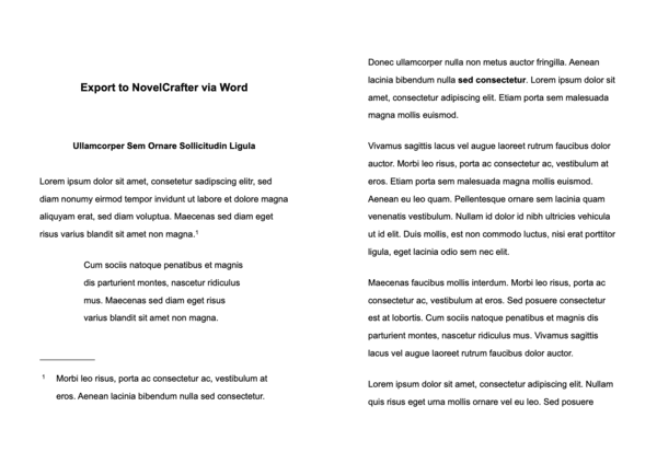 Export Style “Export to NovelCrafter via Word“ by Will Wagers
