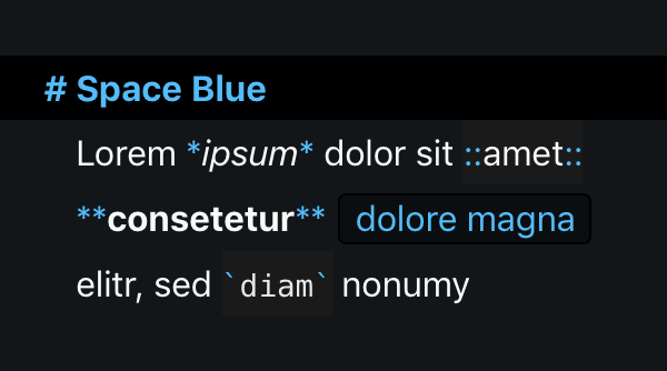 Editor Theme “Space Blue“ by uncrtn
