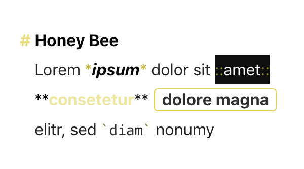 Editor Theme “Honey Bee“ by Charles Coon