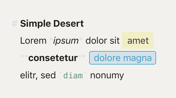 Editor Theme “Simple Desert“ by desertmotion