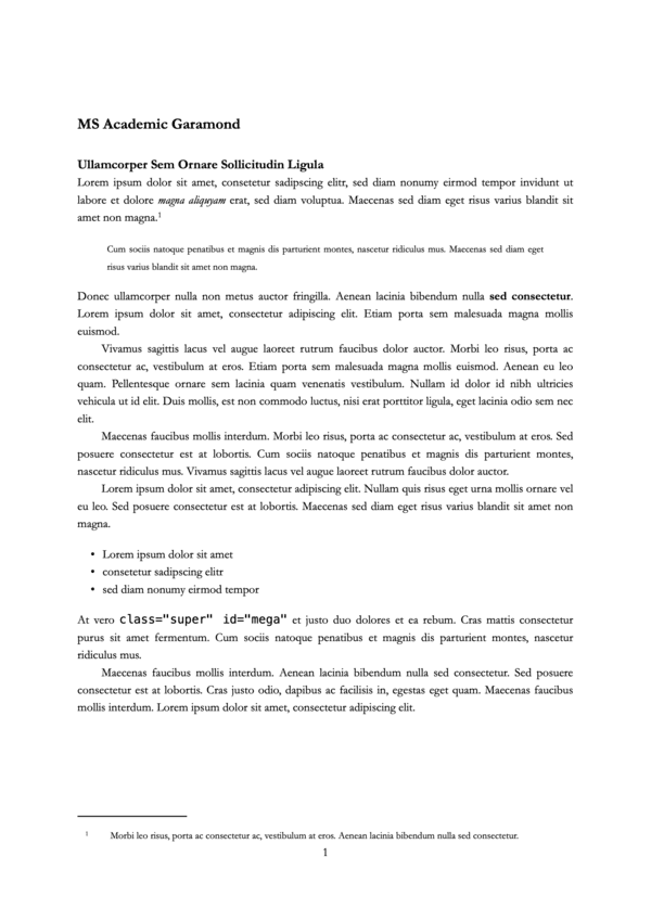 Export Style “Garamond Academic Paper“ by MS Srinivas