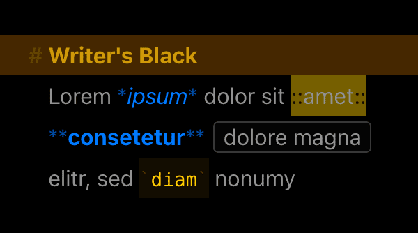 Editor Theme “Writer's Black“ by Tristan Cusi