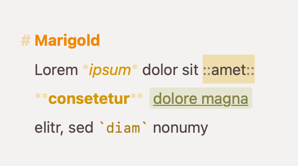 Editor Theme “Marigold“ by Ananga 