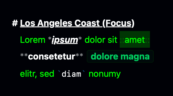 Editor Theme “Los Angeles Coast (Focus)“ by Luwei Zheng