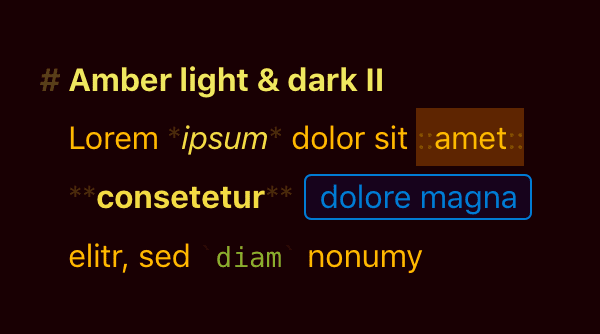 Editor Theme “Amber light & dark II“ by Roland Kiefer