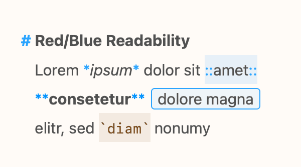 Editor Theme “Red/Blue Readability“ by aaron markey